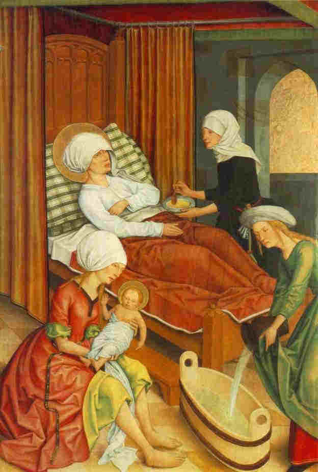 Geburt der Maria, Altar aus Pfullendorf (Baden-Wrtemberg), Beginn des 15. Jahrhunderts, Staatsgalerie Stuttgart